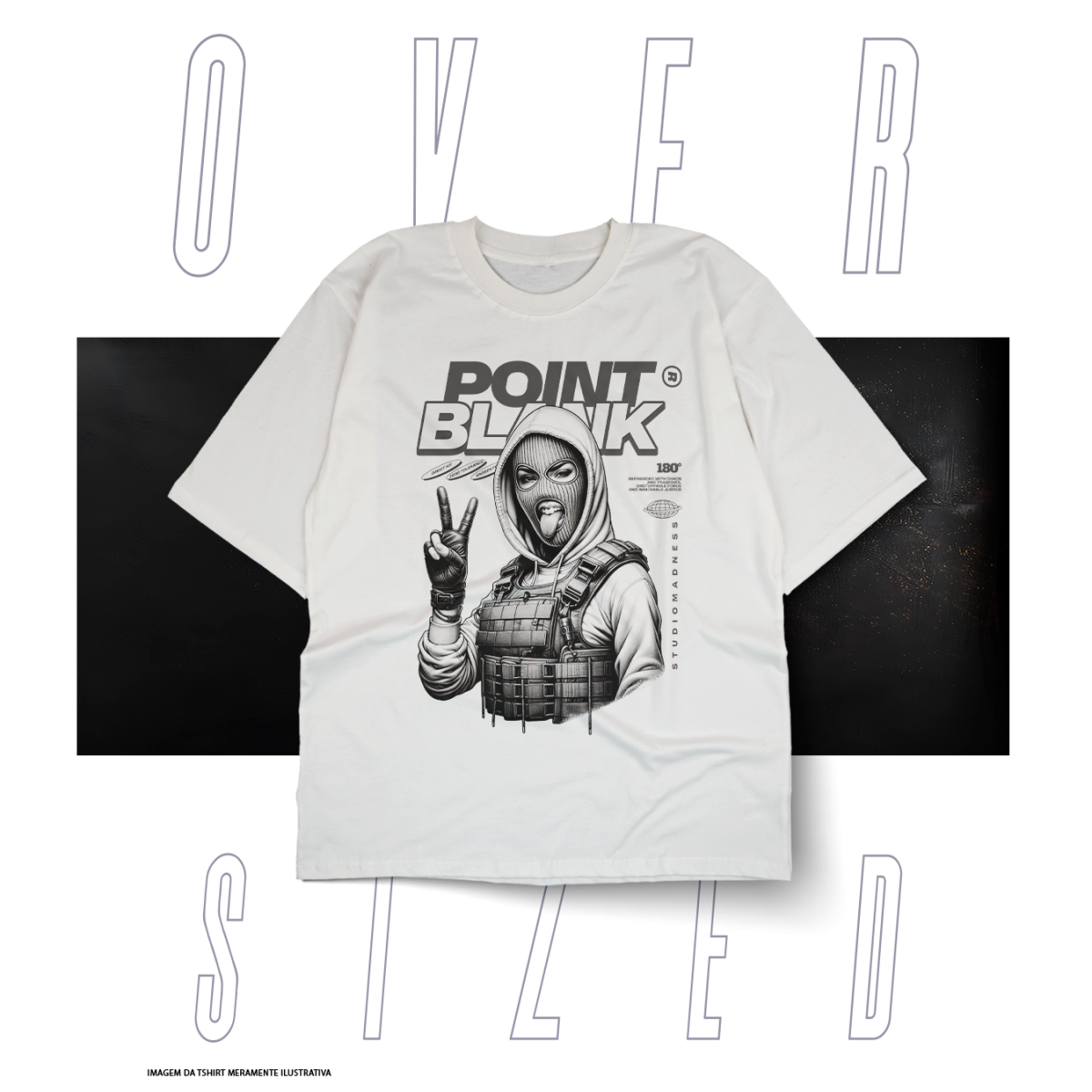 Nome do produto: Oversized Básica Street Wear - Point Black