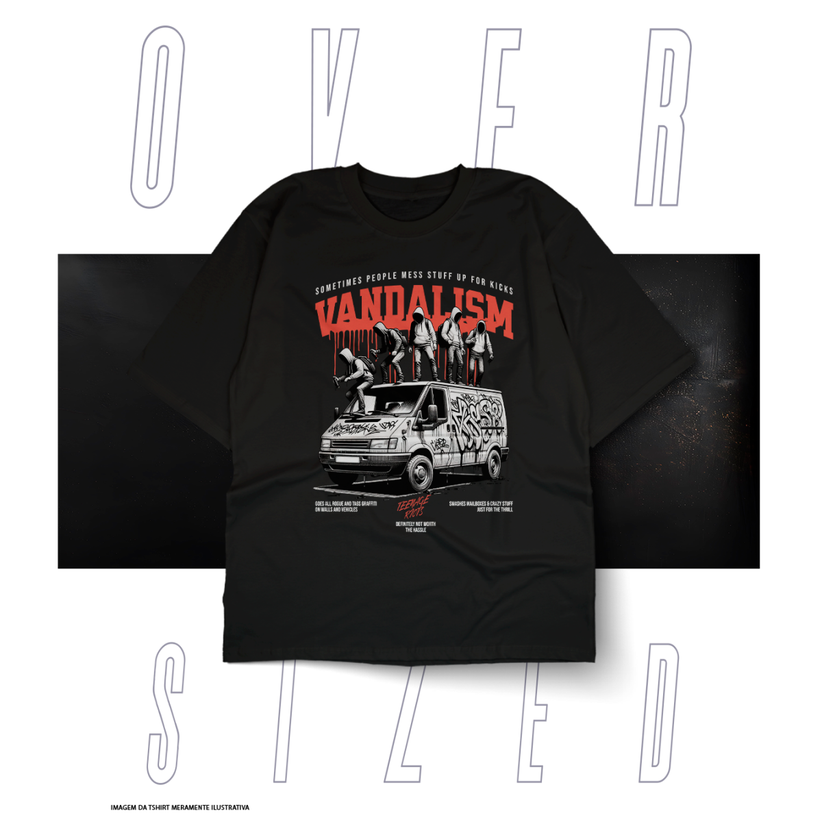 Nome do produto: Oversized Básica Street Wear - Vandalism 