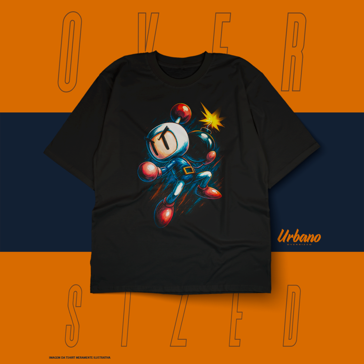 Nome do produto: Oversized Básica - Classic Games - Bomberman 