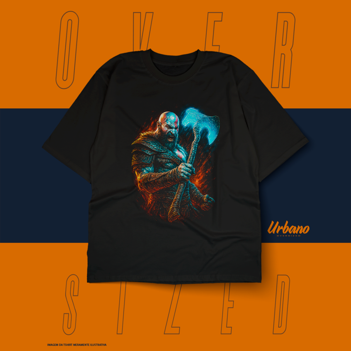 Nome do produto: Oversized Básica - Classic Games - God Of War