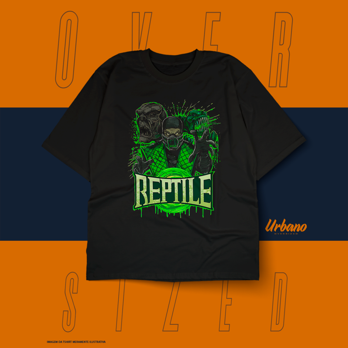 Nome do produto: Oversized Básica - Classic Games - Mortal Kombat 