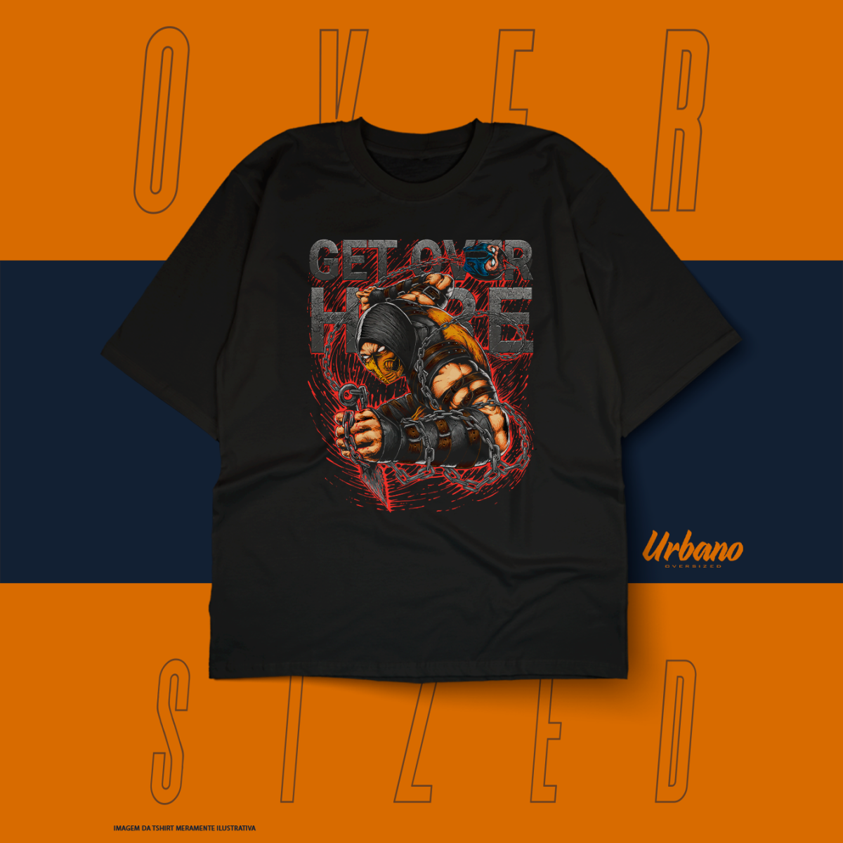 Nome do produto: Oversized Básica - Classic Games - Mortal Kombat 