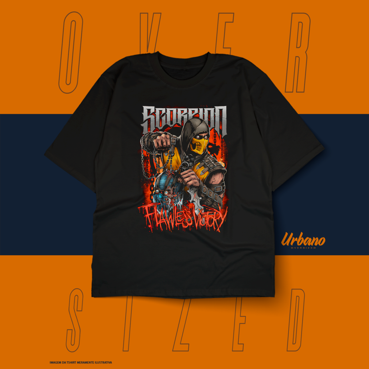 Nome do produto: Oversized Básica - Classic Games - Mortal Kombat 