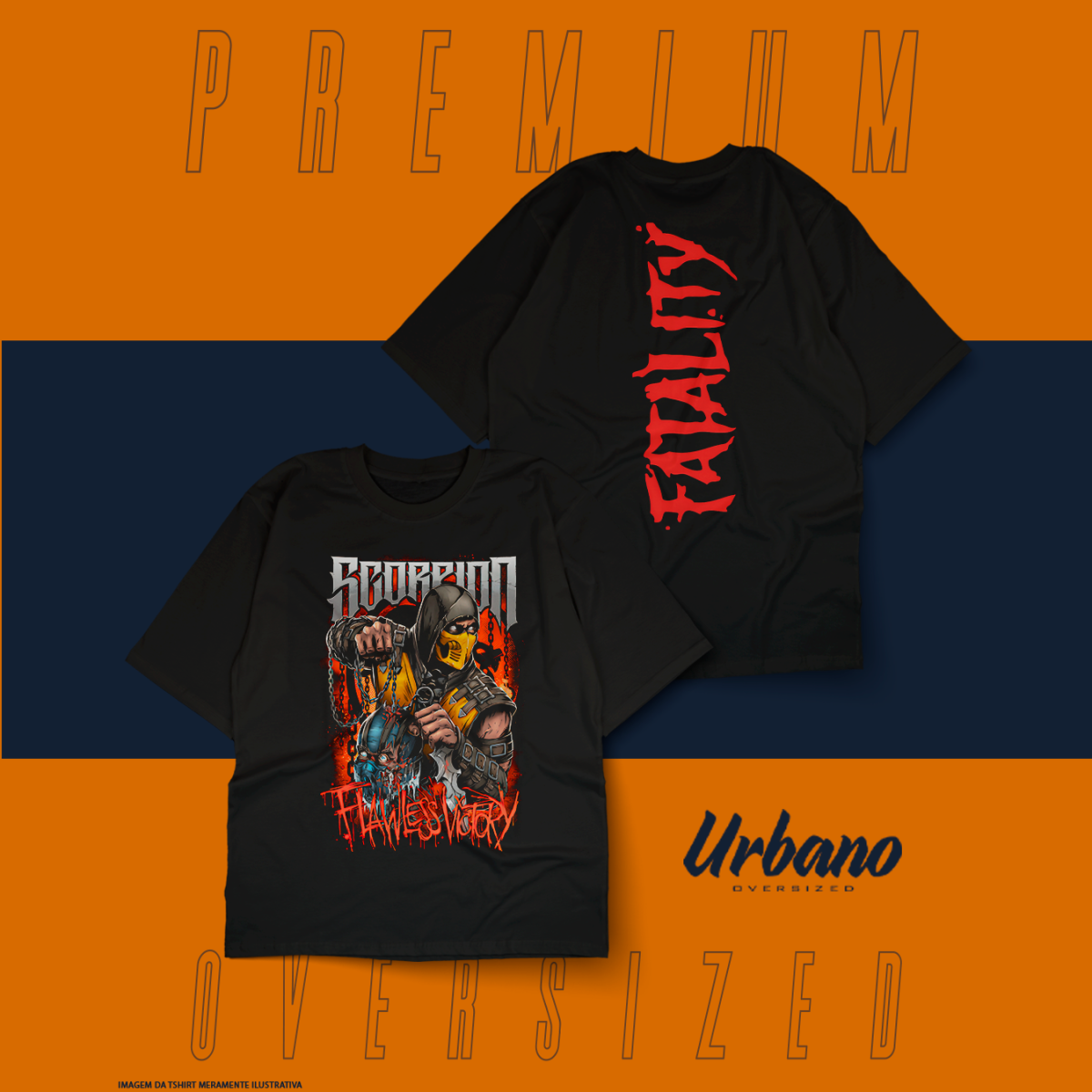 Nome do produto: Oversized Premium - Classic Games - Mortal Kombat 