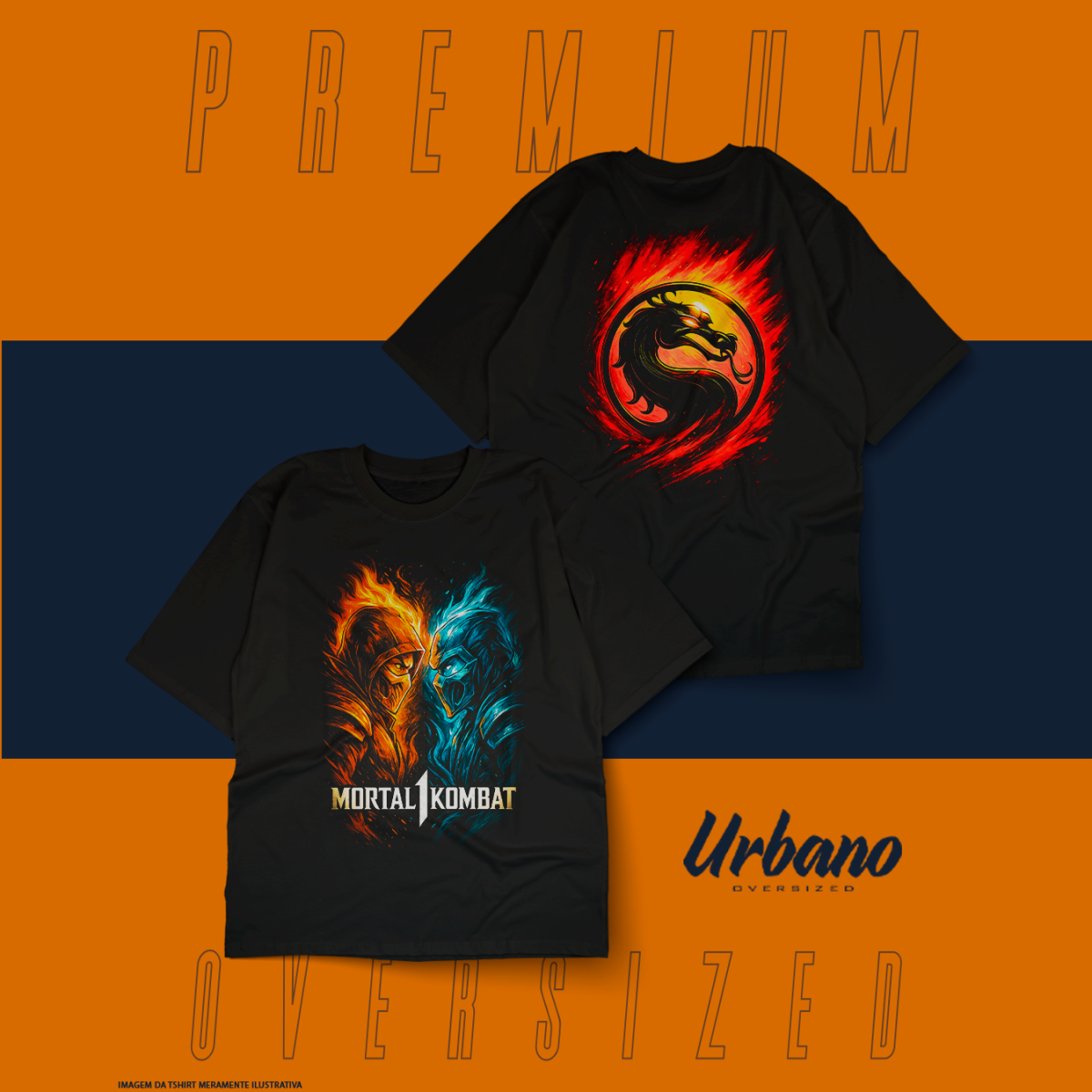 Nome do produto: Oversized Premium - Classic Games - Mortal Kombat 