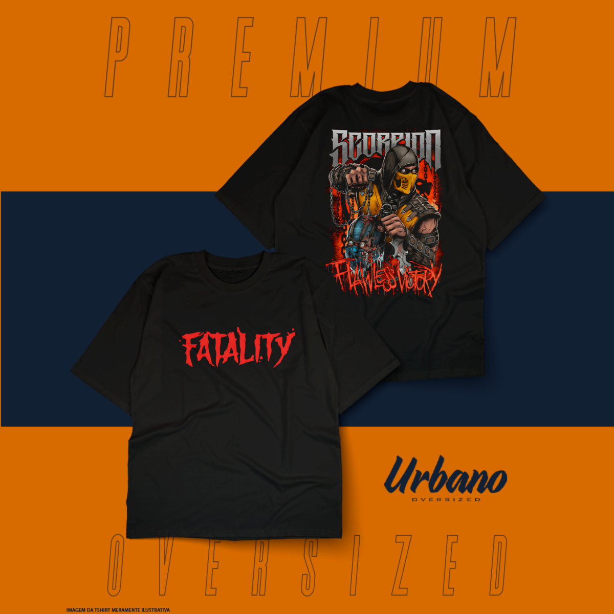 Nome do produto: Oversized Premium - Classic Games - Mortal Kombat 