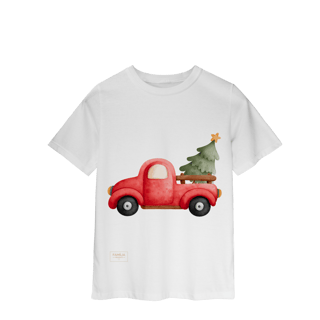 Nome do produto Camiseta Classic Infantil – Caminhonete de Natal