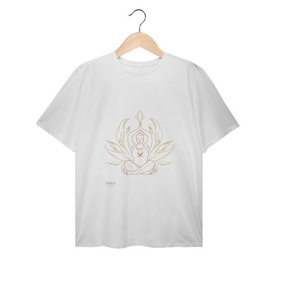 T-Shirt Plus Size branca — Serenidade em Movimento — Coleção Presença 