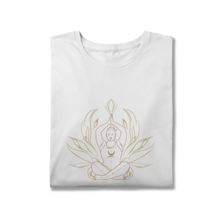 Nome do produtoT-Shirt Plus Size branca — Serenidade em Movimento — Coleção Presença 