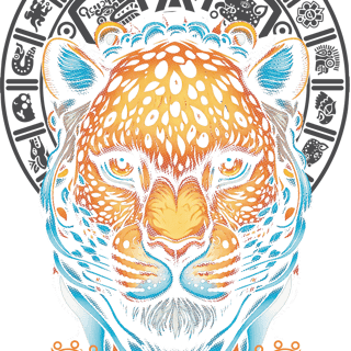 Nome do produto Camiseta Onça Pintada Calendário Asteca Estampa Tribal Algodão