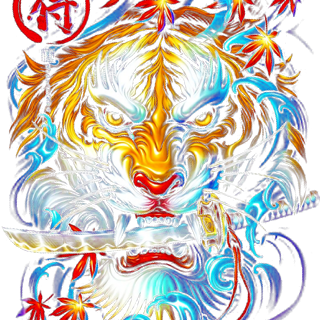 Nome do produto Camiseta Preta Tigre Samurai Unissex em Algodão com Arte Oriental Premium