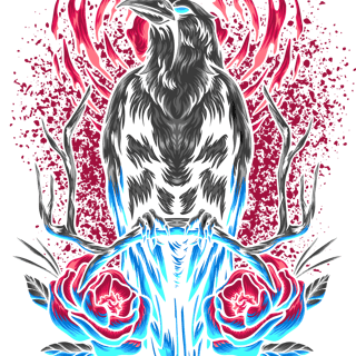 Nome do produto Camiseta Streetwear Arte Corvo Misterioso