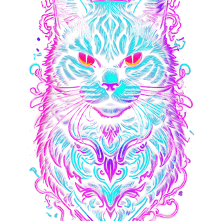 Nome do produto Camiseta Preta Gato Neon Cyberpunk - 100% Algodão Premium