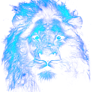 Nome do produto Camiseta Leão de Neon Azul - Estampa Mística de Algodão