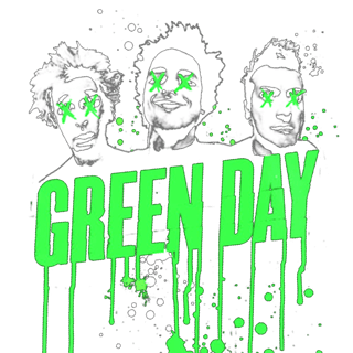 Nome do produto Camiseta Green Day Punk Rock - Estampa Trio Neon - Algodão Premium