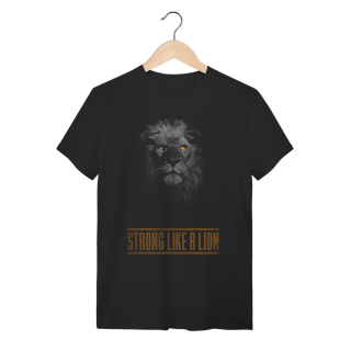 Camiseta Leão Strong Like a Lion Algodão Estampa Minimalista