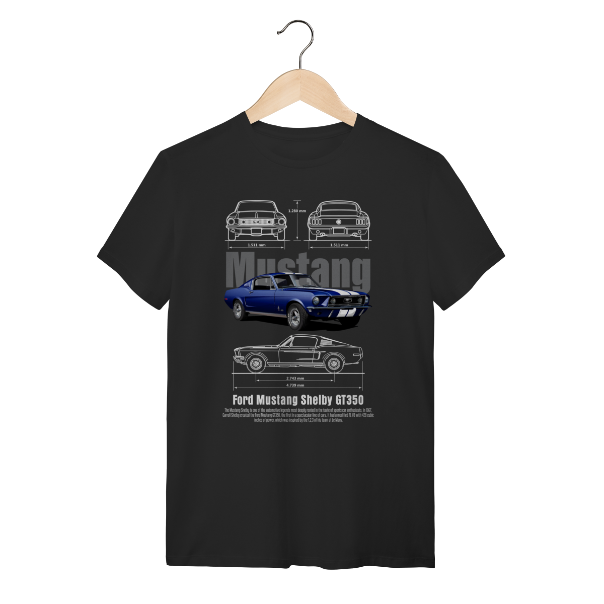Nome do produto: Camiseta Ford Mustang Shelby GT350 - Muscle Car Clássico