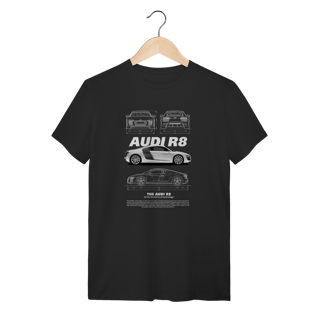 Camiseta Audi R8 White Edition - Design Blueprint Minimalista