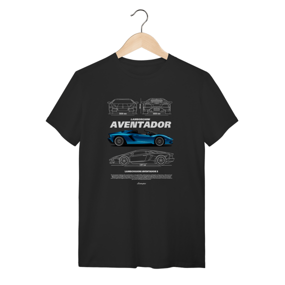 Camiseta Lamborghini Aventador S Azul - Supercarro V12