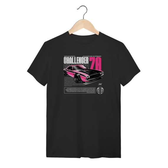 Camiseta Dodge Challenger 1970 Rosa - Estilo Retrô Muscle