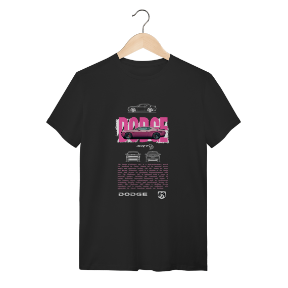 Camiseta Dodge Challenger SRT Rosa - Performance e Estilo