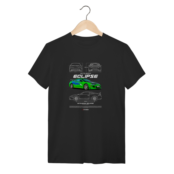 Camiseta Mitsubishi Eclipse Verde - Estampa Ícone Fast & Furious 