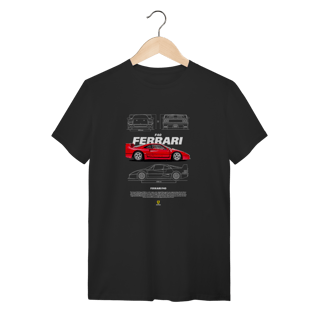 Camiseta Ferrari F40 Vermelha - Estampa Blueprint Ícone Supercarro