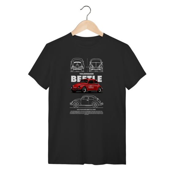 Camiseta Fusca 1966 Vermelho - Estampa Classic Volkswagen Beetle