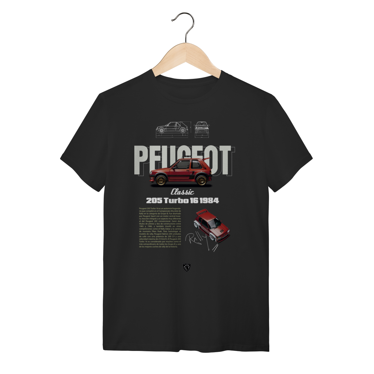 Nome do produto: Camiseta Peugeot 205 Turbo 16 - Lenda do Rally Grupo B