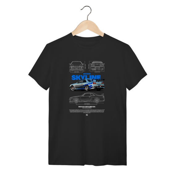 Camiseta Nissan Skyline GT-R R34 Fast- Estilo Velozes e Furiosos