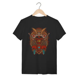 Camiseta Caveira Samurai Oni - Estilo Dark Oriental e Bushido