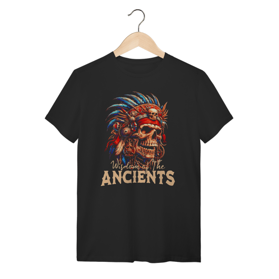 Camiseta Caveira Wisdom of The Ancients - Estilo Indígena e Tribal