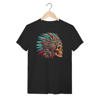 Camiseta Caveira Tribal Color - Explosão de Cores Streetwear