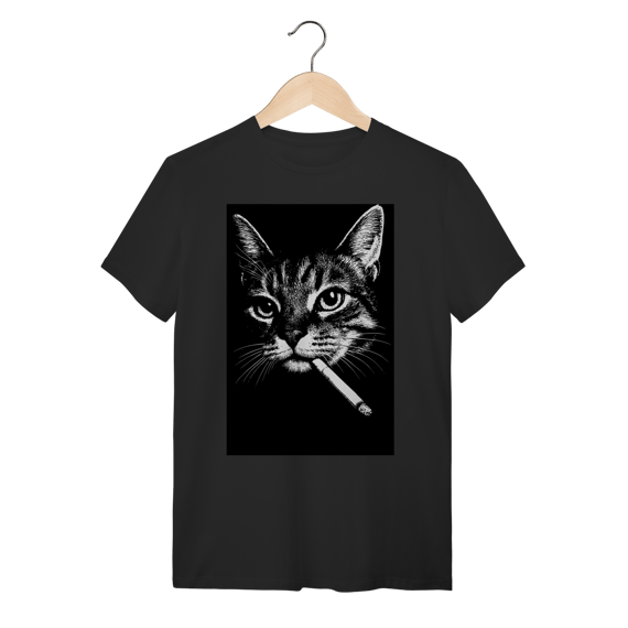 Camiseta Gato Noir - Smoking Cat