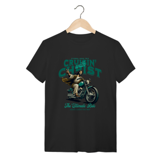 Camiseta Cristã Biker Cruisin' with Christ - Retrô Motorbike