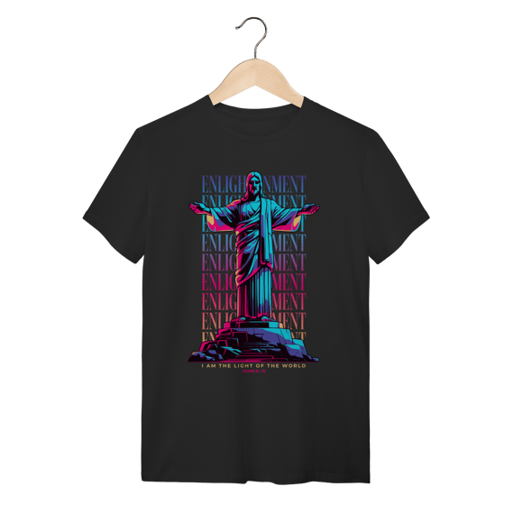 Camiseta Jesus Light of the World - Estilo Neon Synthwave