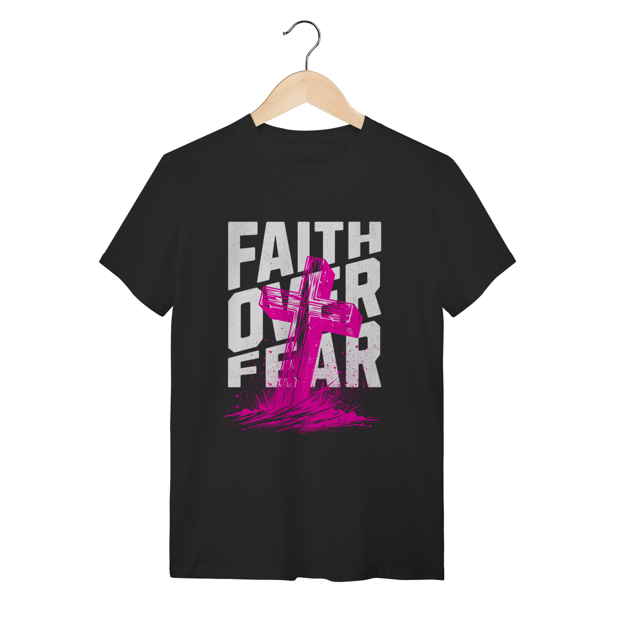 Nome do produto: Camiseta Faith Over Fear - Fé acima do Medo - Streetwear