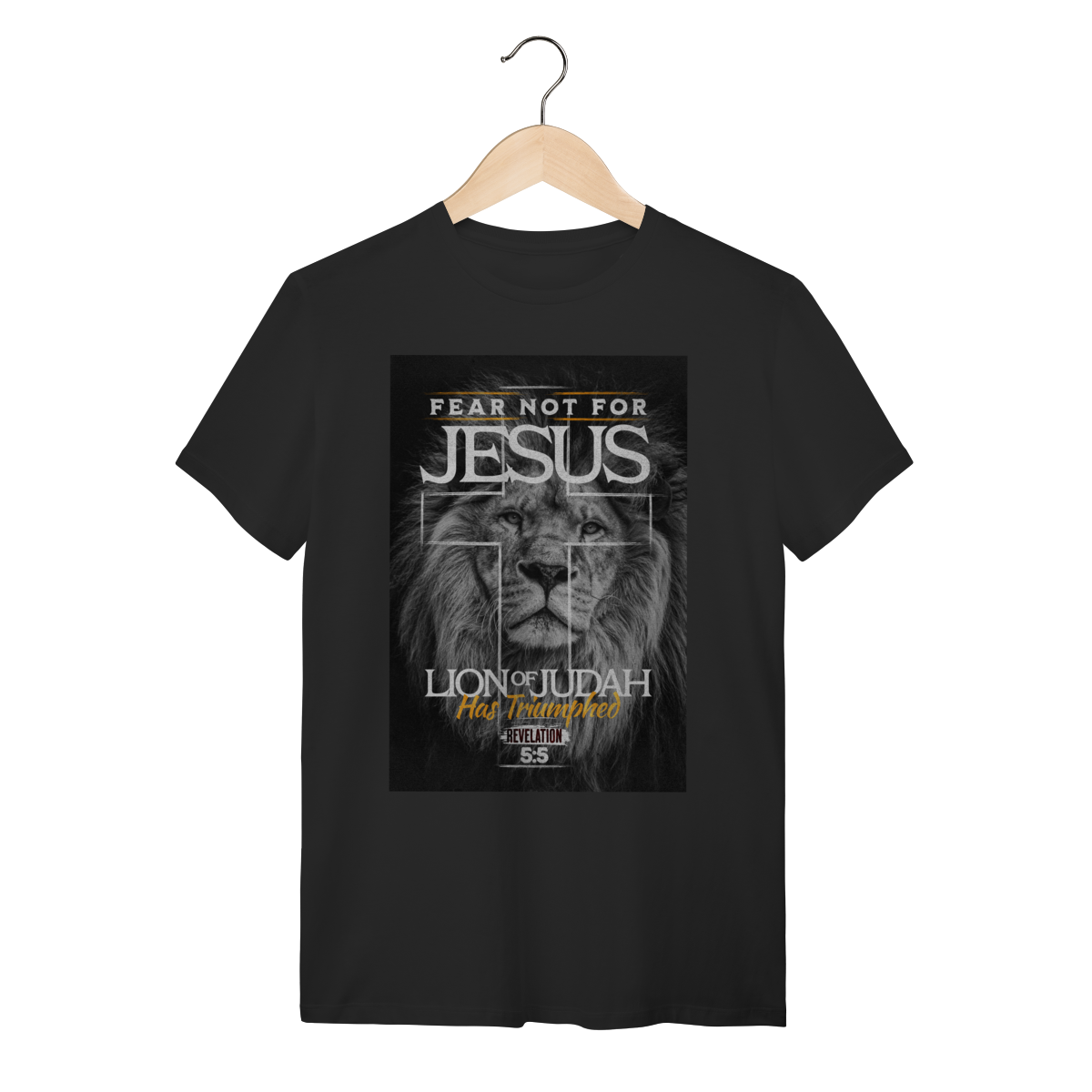 Nome do produto: Camiseta Leão de Judá Fear Not - Estilo Realista - 100% Algodão