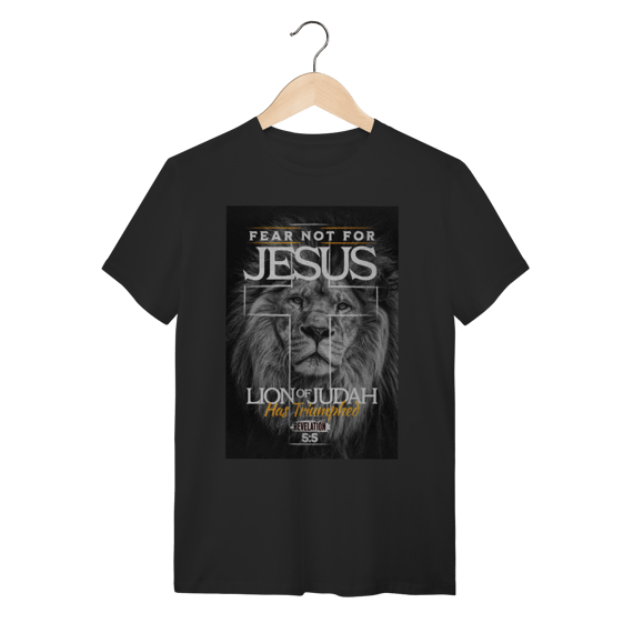 Camiseta Leão de Judá Fear Not - Estilo Realista - 100% Algodão