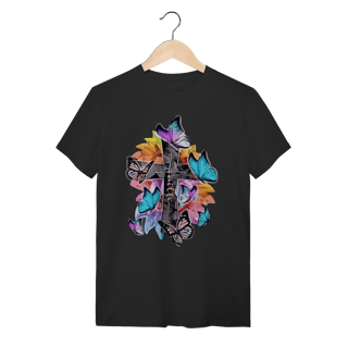 Camiseta Cristã Faith Borboletas - Estampa Colorida e Delicada
