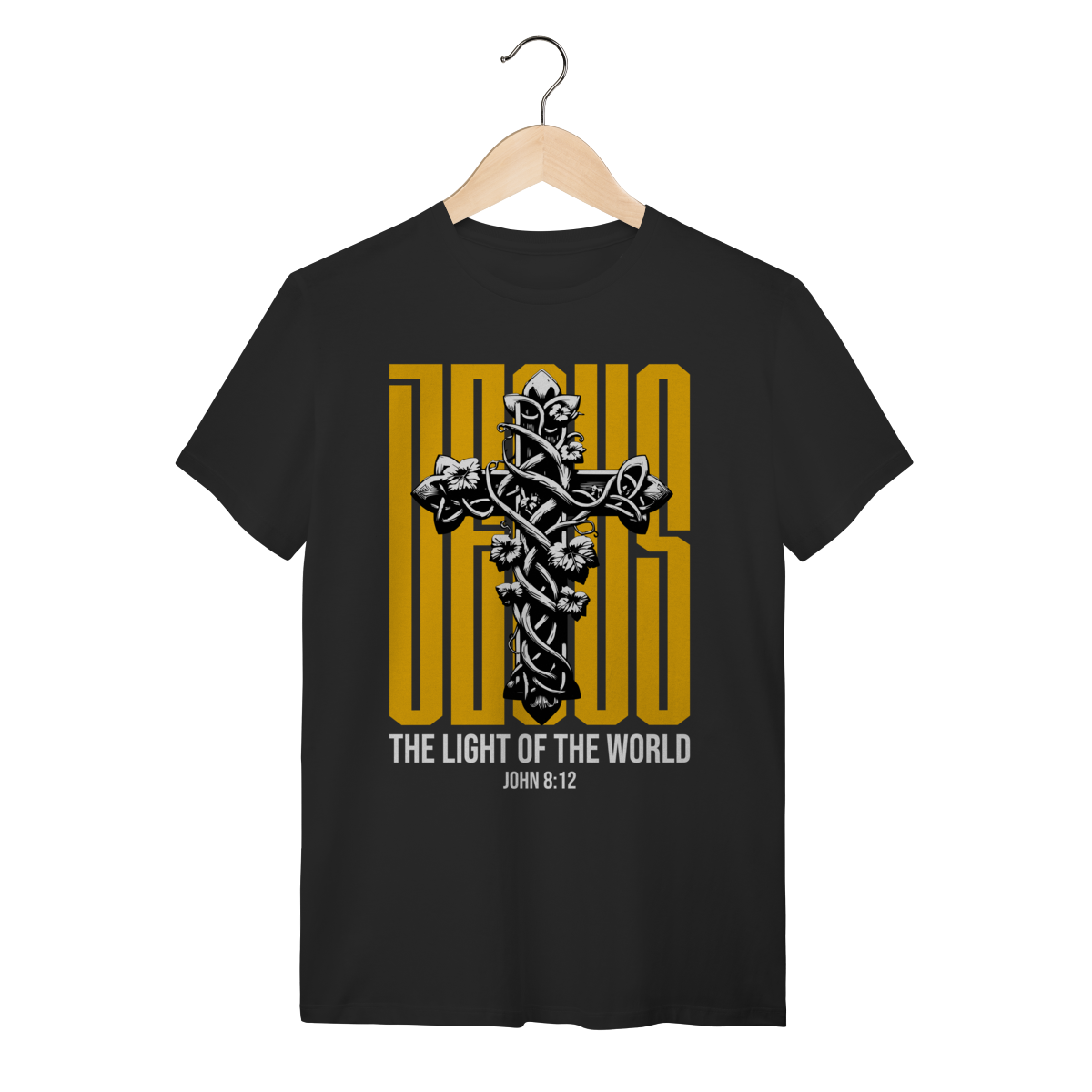 Nome do produto: Camiseta Evangélica Jesus The Light of the World – João 8:12