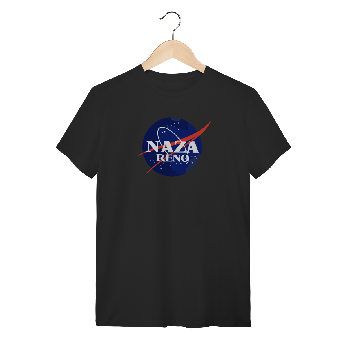 Nome do produto: Camiseta Cristã Nazareno – Edição Espacial (NASA Style)
