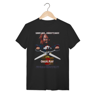 Camiseta Preta Algodão Child's Play 2 (Brinquedo Assassino)