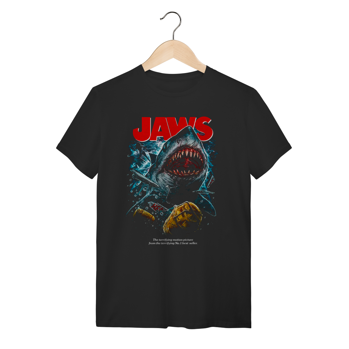Nome do produto: Camiseta Jaws Tubarão - Steven Spielberg Classic Poster 