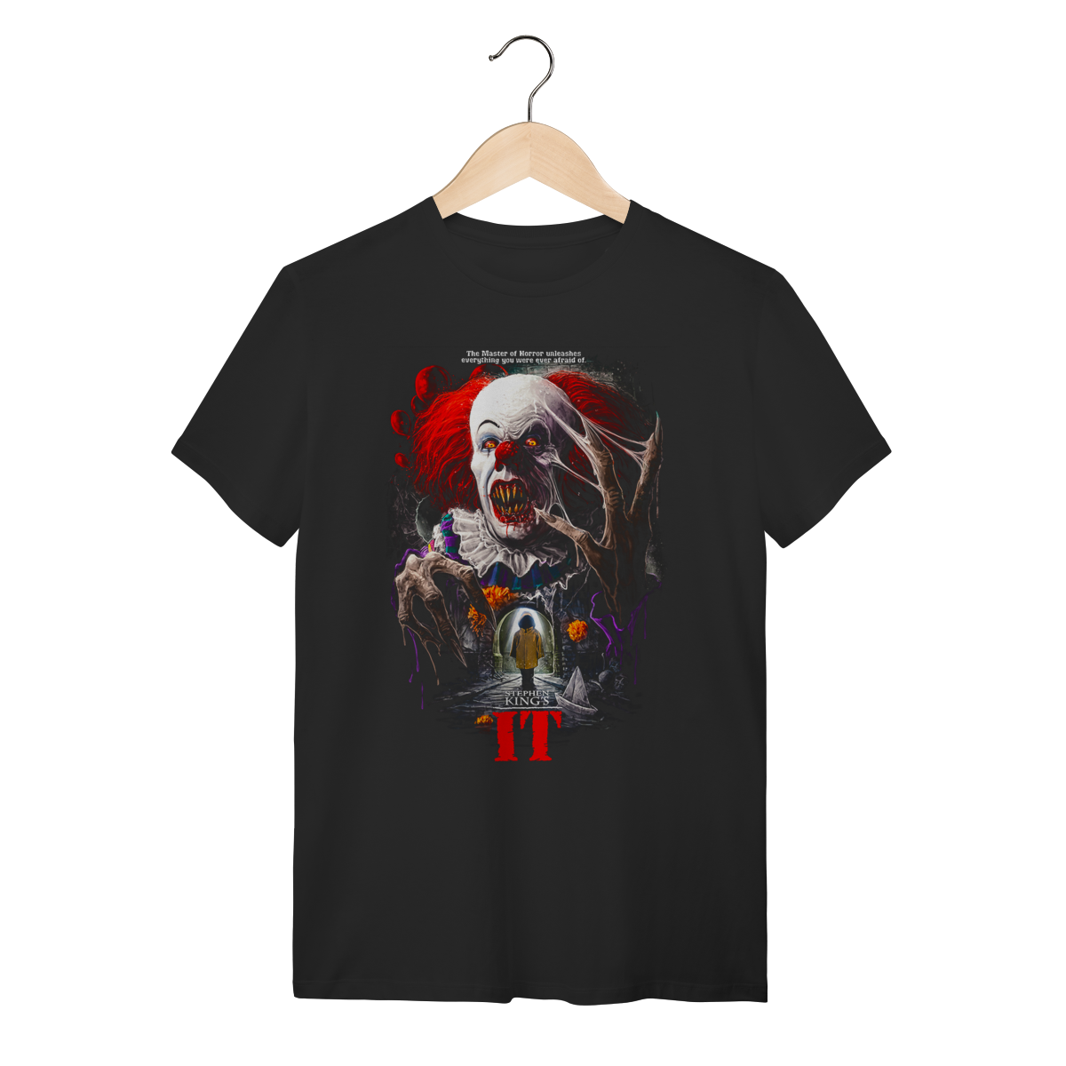 Nome do produto: Camiseta IT Pennywise - Stephen King Horror Movie 