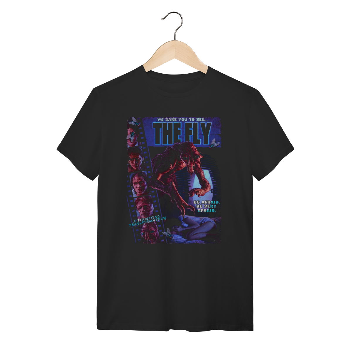 Nome do produto: Camiseta Filme A Mosca (The Fly) – Estampa Retrô Horror Cult