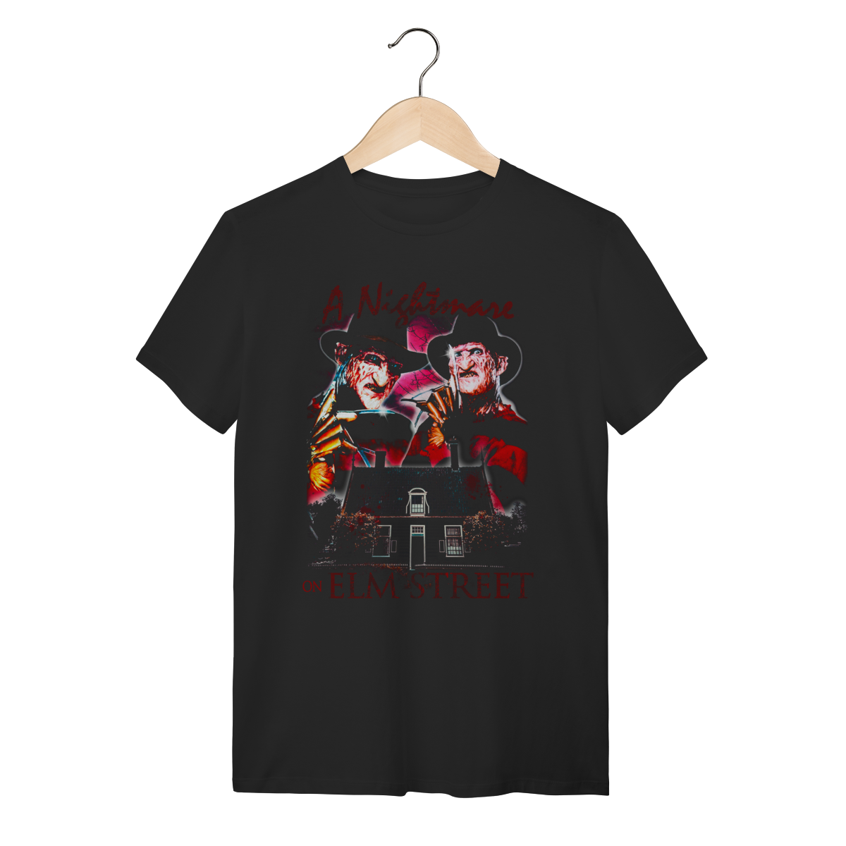 Nome do produto: Camiseta Freddy Krueger A Hora do Pesadelo– A Nightmare on Elm Street Horror Art