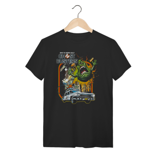 Camiseta Ghostbusters – Estampa Geleia (Slimer) e Ecto-1 Retrô
