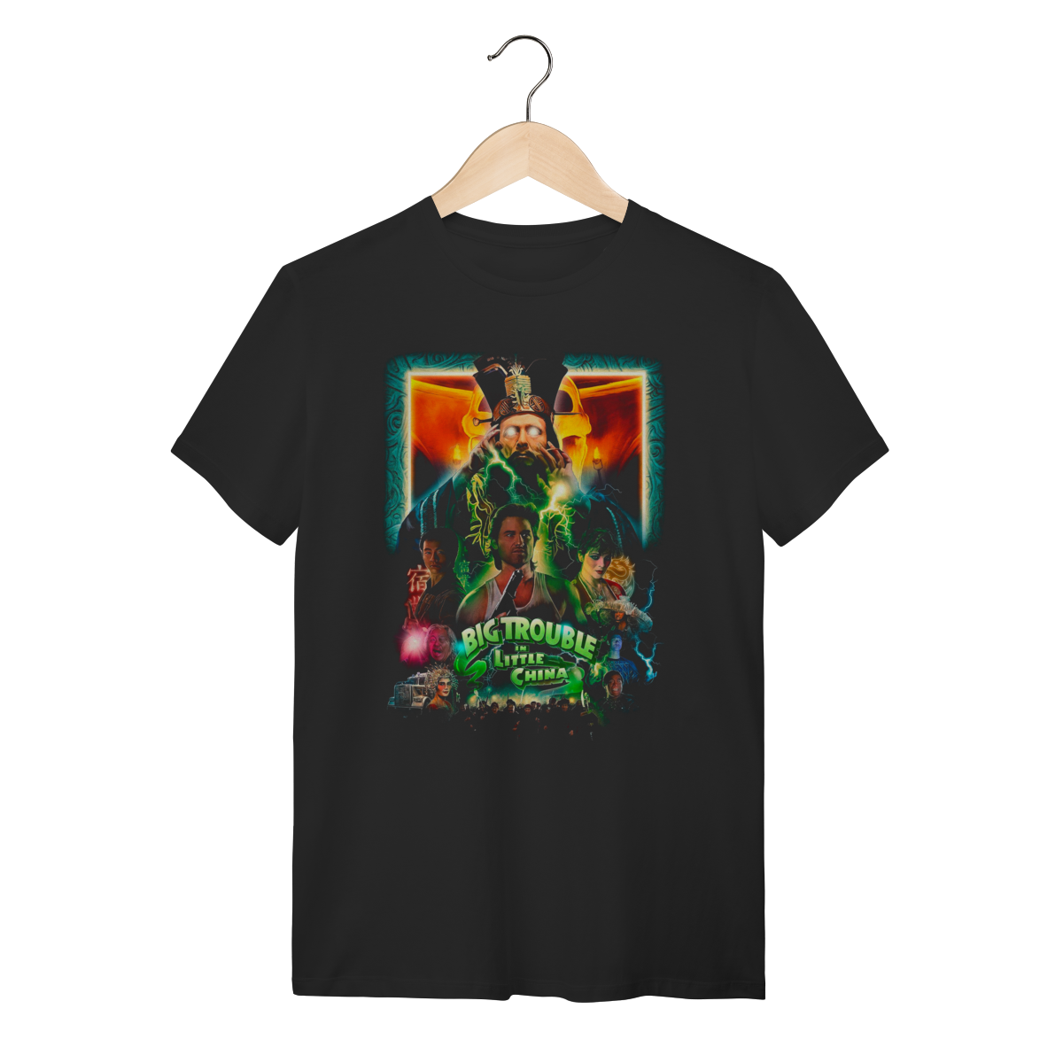 Nome do produto: Camiseta Os Aventureiros no Bairro Proibido (Big Trouble in Little China) – Estampa Cult John Carpenter