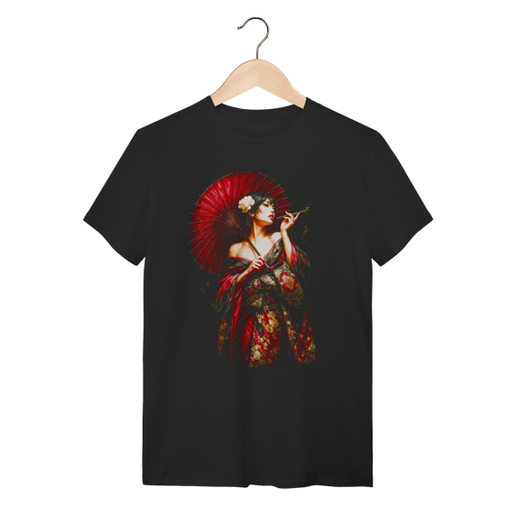 Camiseta Streetwear Geisha Oiran - Smoke & Flowers